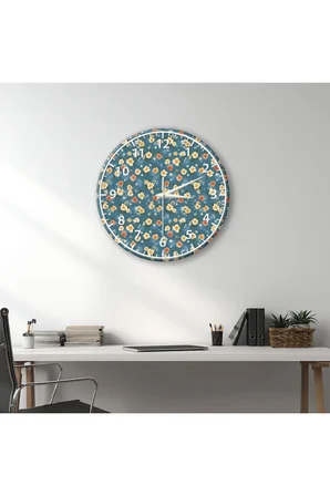Dekoratif Duvar Saati – 33 cm UV Baskılı MDF Duvar Saati