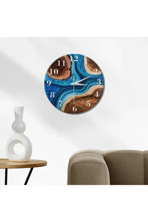 Dekoratif Duvar Saati – 33 cm UV Baskılı MDF Duvar Saati