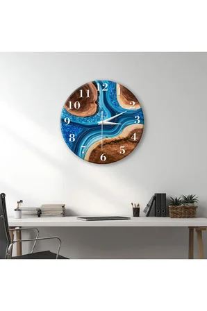 Dekoratif Duvar Saati – 33 cm UV Baskılı MDF Duvar Saati