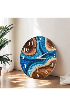 Dekoratif Duvar Saati – 33 cm UV Baskılı MDF Duvar Saati