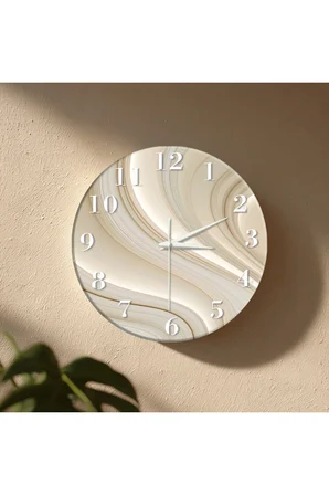 Dekoratif Duvar Saati – 33 cm UV Baskılı MDF Duvar Saati
