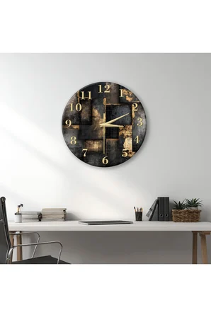 Dekoratif Duvar Saati – 33 cm UV Baskılı MDF Duvar Saati