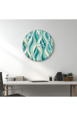 Dekoratif Duvar Saati – 33 cm UV Baskılı MDF Duvar Saati