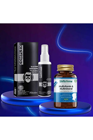 Saç ve Sakal Bakım Serumu Biotin ve Keratinli + Erkekler İçin Multivitamin ve Multimineral 60 Tab
