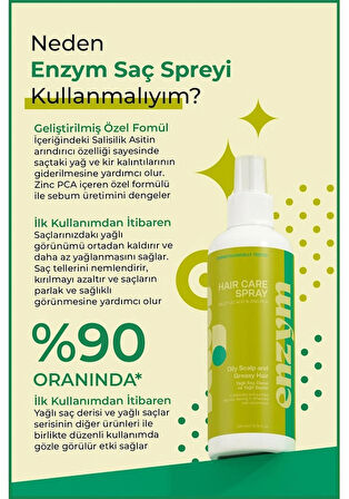 Yağlı saç derisi ve yağlı saçlara özel yağlanma karşıtı saç bakım spreyi 200 ml