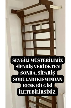 DizyWood Ahşap İsveç Duvarı 70x230 cm – Tırmanma Merdiveni ve Egzersiz Barı