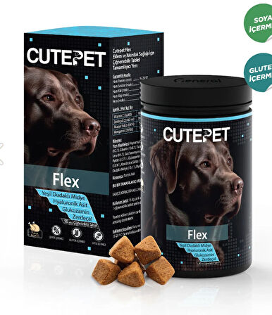 CutePet Flex Köpekler için Kemik ve EkIem Sağlığını Destekleyen Ödül Maması Formunda 90 Tablet