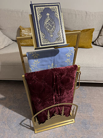 Safa Premium Rahleli Seccade Askısı, Ramazan Dekoru Gold