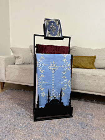 Safa Rahleli Seccade Askısı, Ramazan Dekoru Siyah