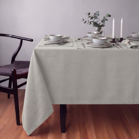 Gauze Fabric Design KADİFE DOKULU DERTSİZ MASA ÖRTÜSÜ, Safir Açık Gri