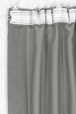 Gauze Fabric Design SAFİR KADİFE DOKULU AÇIK GRI YÜKSEK KALİTELİ EKSTRAFORLU FON PERDE 300 x 250