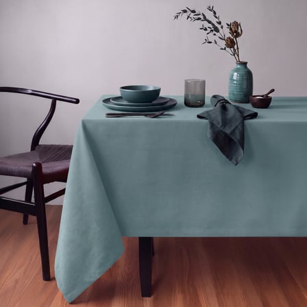 Gauze Fabric Design KADİFE DOKULU DERTSİZ MASA ÖRTÜSÜ, Safir Mint