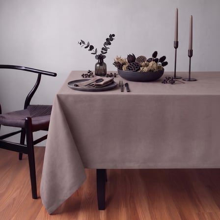 Gauze Fabric Design KADİFE DOKULU DERTSİZ MASA ÖRTÜSÜ, Safir Pudra