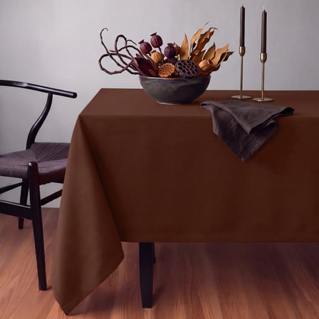 Gauze Fabric Design KADİFE DOKULU DERTSİZ MASA ÖRTÜSÜ, Safir Açık Kahve