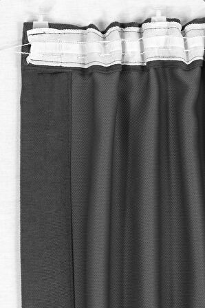 Gauze Fabric Design SAFİR KADİFE DOKULU GRI YÜKSEK KALİTELİ EKSTRAFORLU FON PERDE 200 x 250