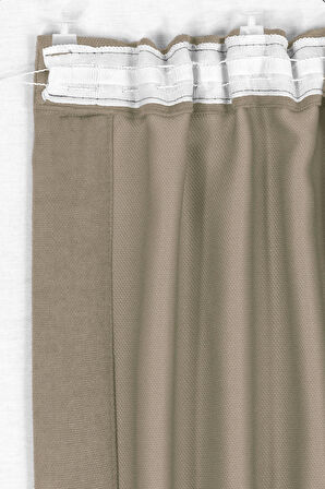 Gauze Fabric Design SAFİR KADİFE DOKULU BEJ YÜKSEK KALİTELİ EKSTRAFORLU FON PERDE 350 x 250