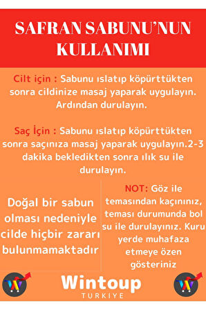 Doğal %100 Saf Özel Üretim Saç Cilt Vücut Kullanım Cilt Sıkılaştırıcı Safran Sabunu 5 Adet