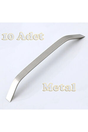 Şahin Alüminyum Metal Lüks Modern Mobilya Çekmece Mutfak Dolabı Kulpu İnox 128mm (10 Adet)