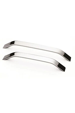 Şahin Alüminyum Metal Lüks Modern Mobilya Çekmece Mutfak Dolabı Kulpu Krom 128mm (10 Adet)