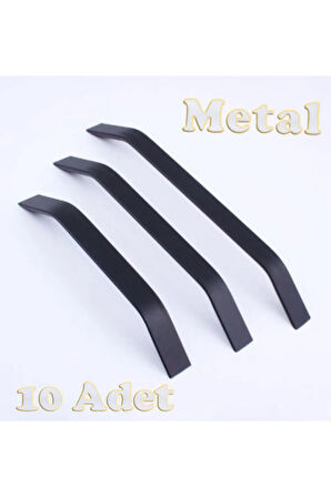 Şahin Alüminyum Metal Lüks Modern Mobilya Çekmece Mutfak Dolabı Kulpu Siyah 224mm (10 Adet)