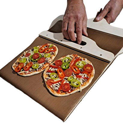sihirli kürek, sürgülü kürek, pizza küreği, sürgülü pizza küreği, pratik hamur alma küreği