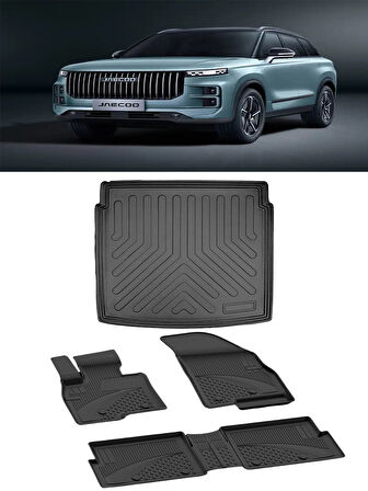 Sahler Jaecoo 7 4x2 2025 ve Sonrası 4.5D Paspas 3D Rizline Bagaj Havuzu Set