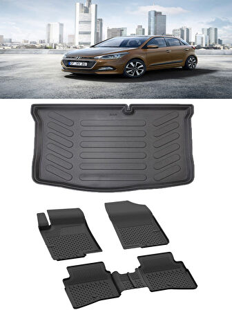 Sahler Hyundai  İ20  2015-2020  4.5D Paspas 3D Rizline  Bagaj Havuzu