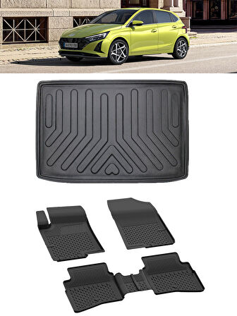 Sahler Hyundai İ20 2021 Sonrası Elite Plus 4.5D Paspas 3D Rizline Alt 3D Bagaj Havuzu Set
