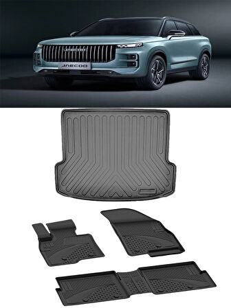 Sahler Jaecoo 7 4x4 2025 ve Sonrası 4.5D Paspas 3D Rizline Bagaj Havuzu Set