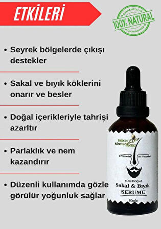 Seyrek Sakalları Gürleştiren & Çıkışını Destekleyen Ginsengli % Doğal Sakal Serumu