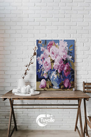 Şakayık Şenliği Sayılarla Boyama Seti, Hobi Seti, 40X50 Tablo, Fırça Boya, Numaralı Tuval