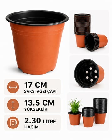 ÜRETİM SAKSISI 20 ADET ( 17 CM THERMOFORM SAKSI)