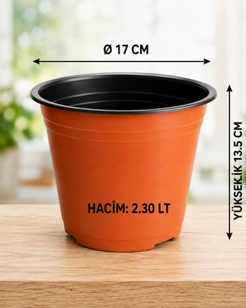 ÜRETİM SAKSISI 20 ADET ( 17 CM THERMOFORM SAKSI)
