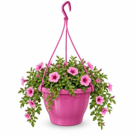 PEMBE FUŞYA ASKILI SAKSI 4.5 LT 5 ADET (24.7X15.2 CM)