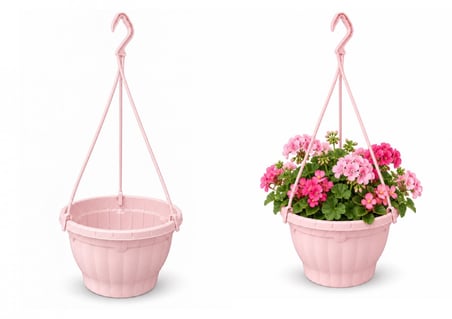 ŞEKER PEMBE ASKILI SAKSI 5 ADET 3.5 LT (22.5CM X 14 CM)