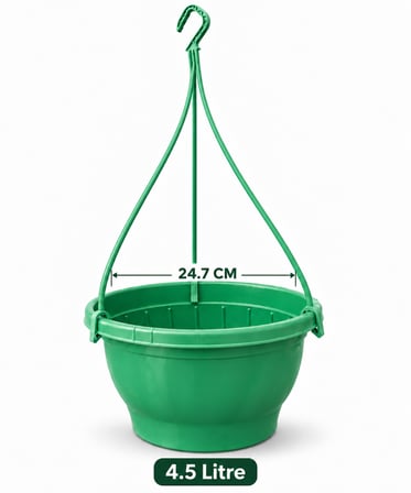 Yeşi̇L Askili Saksi 4.5 Lt (24.7 X 15.2 Cm /  60 Cm)