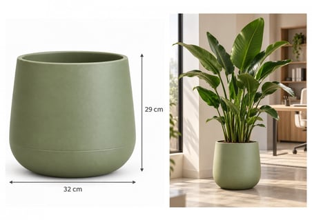 FJELL MODÜLER SAKSI YEŞİL (32 CM/ 7 LT İÇ & DIŞ MEKAN SAKSI)