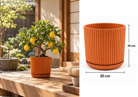 LINJE DEKORATİF SAKSI TURUNCU 20 CM 5 LT (İÇ & DIŞ MEKAN PP SAKSI )