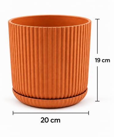 LINJE DEKORATİF SAKSI TURUNCU 20 CM 5 LT (İÇ & DIŞ MEKAN PP SAKSI )