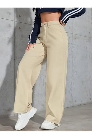 Adel Kadın 90's Likralı Süper Yüksek Bel Salaş Jeans Palazzo Kot Pantolon BEEKE1001