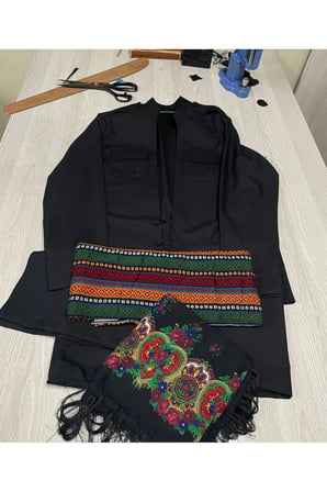 Erkek Yöresel Elbise Botani Desenli Şalvar Takımı, Şal U Şepik Puşi Hediyeli Yöresel kıyafet
