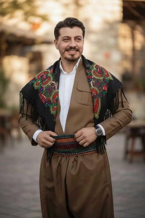 Erkek Yöresel Elbise Botani Desenli Şalvar Takımı, Şal U Şepik Puşi Hediyeli Yöresel kıyafet