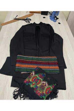 Erkek Yöresel Elbise Botani Desenli Şalvar Takımı, Şal U Şepik Puşi Hediyeli Yöresel kıyafet