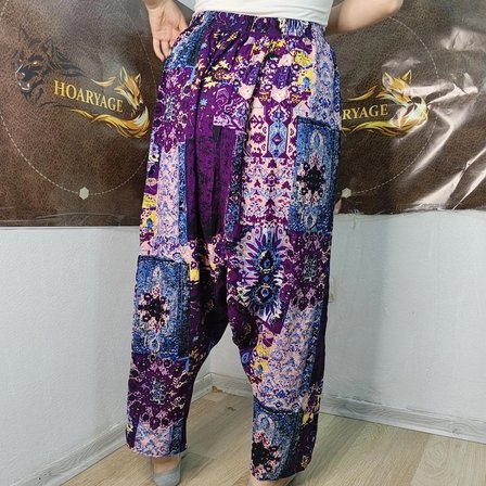 Otantik Köy Şalvarı %100 Pamuk Viskon Çiçek Desenli Rahat Kesim Ağlı Kadın Şalvarı 38BEDEN 100 KG