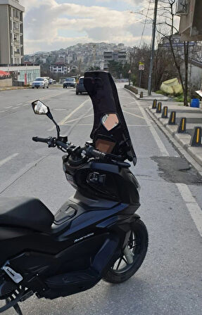 MOTOCAM Salcano Wind 150 Siperlik Ön Cam 2023-2025 Model 75cm Siyah Renkli 4mm