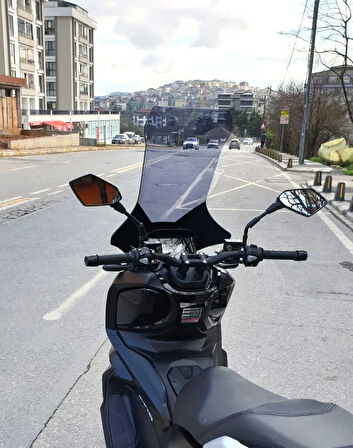 MOTOCAM Salcano Wind 150 Siperlik Ön Cam 2023-2025 Model 78cm Füme Renkli 4mm