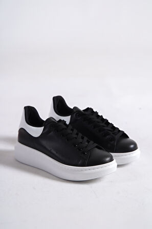 Samira Premium Ortopedik Siyah Beyaz Kadın Sneaker
