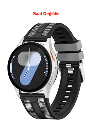 Samsung Galaxy Watch 4/5/6/7/FE/40/44/Classic/42/43/46/47 Uyumlu Çift Renkli Spor Silikon Kordon Kayış