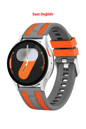 Samsung Galaxy Watch 4/5/6/7/FE/40/44/Classic/42/43/46/47 Uyumlu Çift Renkli Spor Silikon Kordon Kayış