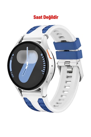 Samsung Galaxy Watch 4/5/6/7/FE/40/44/Classic/42/43/46/47 Uyumlu Çift Renkli Spor Silikon Kordon Kayış